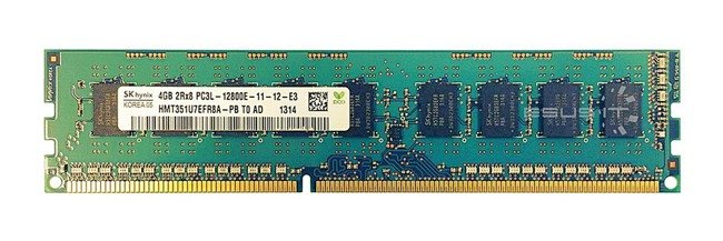 Memory RAM 1x 4GB Hynix ECC UNBUFFERED DDR3 2Rx8 1600MHz PC3-12800 UDIMM | HMT351U7EFR8A-PB